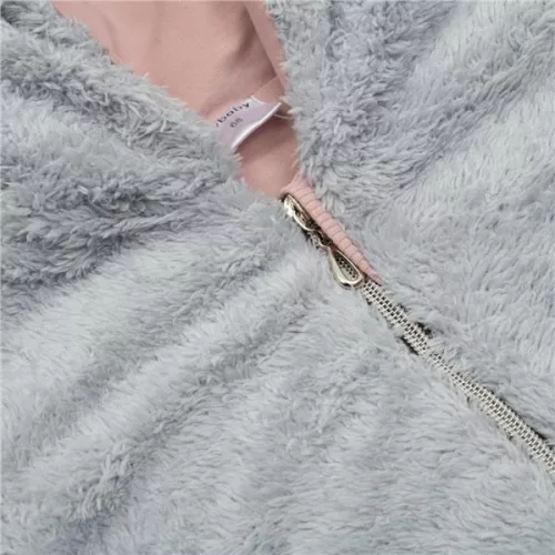 Luxuriöser Baby-Winteroverall, neu, Teddybär, grau-rosa