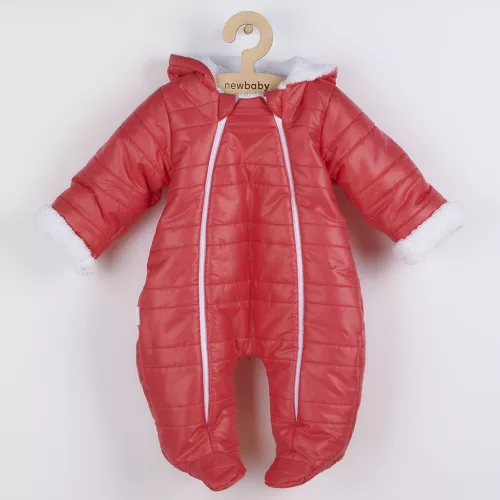 Winteroverall mit Kapuze und Ohren, New Baby Pumi, Himbeerrot