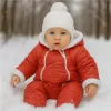 Winteroverall mit Kapuze und Ohren, New Baby Pumi, Himbeerrot