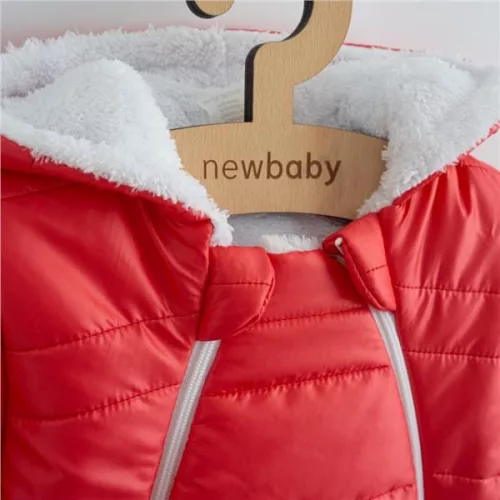 Winteroverall mit Kapuze und Ohren, New Baby Pumi, Himbeerrot