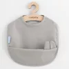 Waschbares Baby-Lätzchen New Baby 34 x 45 cm grau