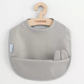 Waschbares Baby-Lätzchen New Baby 34 x 45 cm grau
