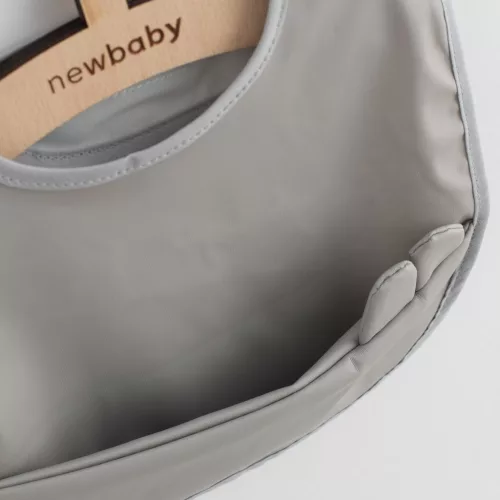 Waschbares Baby-Lätzchen New Baby 34 x 45 cm grau