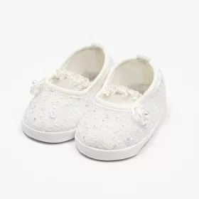 Baby-Ballettschuhe aus Spitze, neu, beige, Größe 12-18 cm