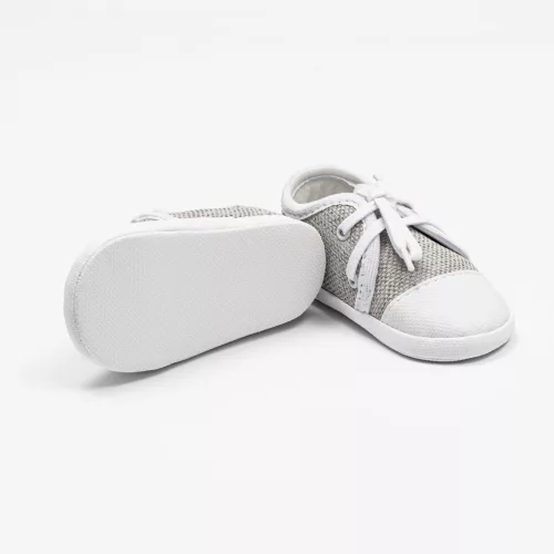 Baby-Sneaker, neue Baby-Jeans, grau, Größe 3-6 Stunden