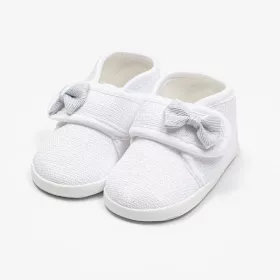 Babyschuhe mit Schleife, New Baby, weiß, Größe 12-18 cm