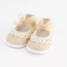Babyschuhe mit Schnürung, neu, braun, Größe 0-3 Stunden