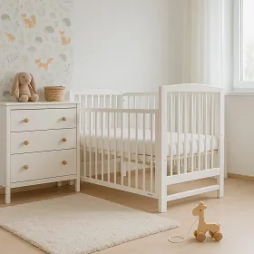   Kinderbett New Baby LILLY mit abklappbaren Seitengittern, weiß