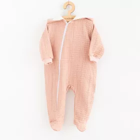   Baby-Musselin-Overall mit Kapuze, neue Baby-Komfortkleidung, rosa