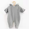 Baby-Overall mit Kapuze, Frostgrau