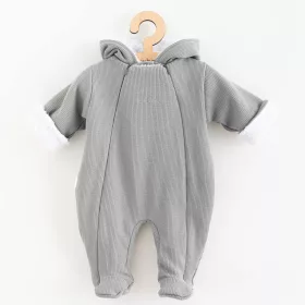 Baby-Overall mit Kapuze, Frostgrau