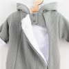 Baby-Overall mit Kapuze, Frostgrau
