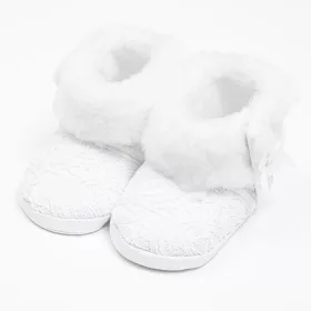   Baby-Winter-Schnürstiefelchen, Größe New Baby 0-3 h, weiß