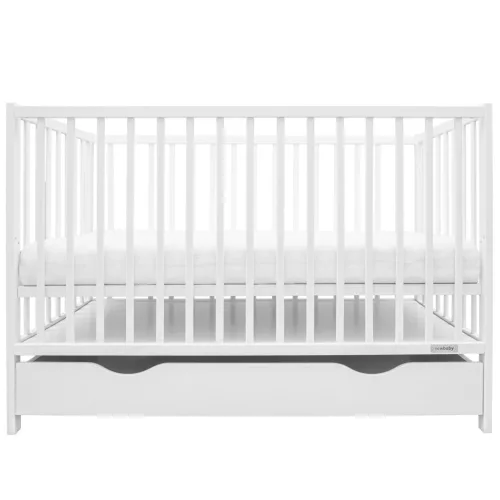 Gyerek kiságy fiókkal New Baby BASIC fehér