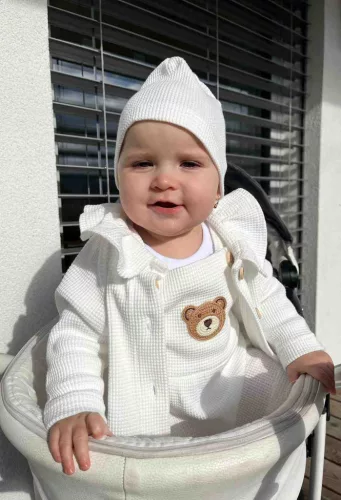 Baby-Baumwollmütze, neue Baby-Luxuskleidung, weiß