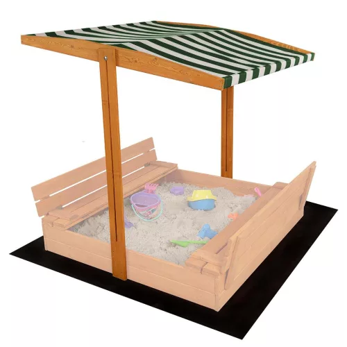 Krov za dječji drveni pješčanik Baby Mix 120x120 cm zeleno-bijeli