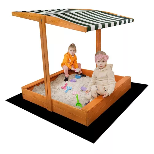 Krov za dječji drveni pješčanik Baby Mix 120x120 cm zeleno-bijeli