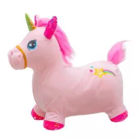   Aufblasbares Plüsch-Hüpfpferd mit Geräuschen, Baby-Einhorn-Mix