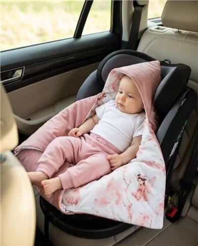 Podstavljena dječja dekica, povoj za autonosilicu New Baby ružičasta