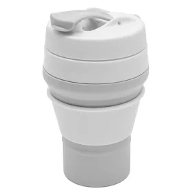   Faltbarer Silikonbecher 350 ml 2-in-1 für Neugeborene – Grau