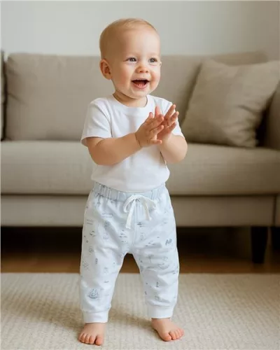 Pamučne dječje jogger hlače marke New Baby For Babies ocean