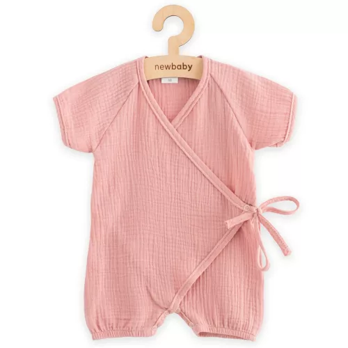 Baba nyári muszlin kezeslábas New Baby pink