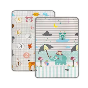   Doppelseitige Schaumstoffmatte Milly Mally Kinder Ziffern und Elefant 178x120 cm