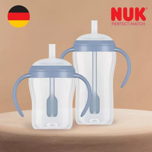 NUK Perfect Match tanuló cumisüveg szívószállal PENGUIN 150 ml