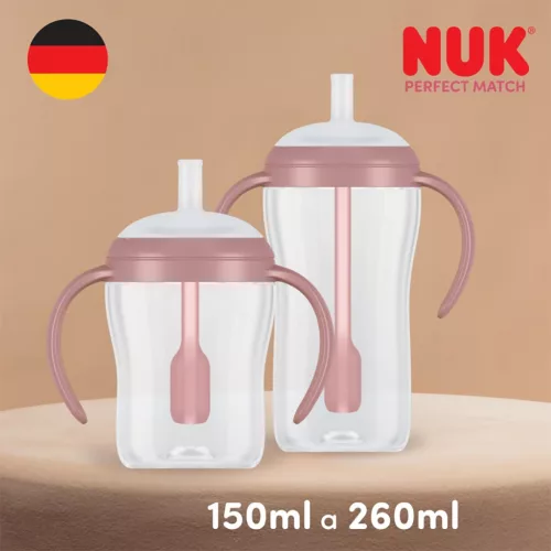 NUK Perfect Match tanuló cumisüveg szívószállal BEAR 260 ml