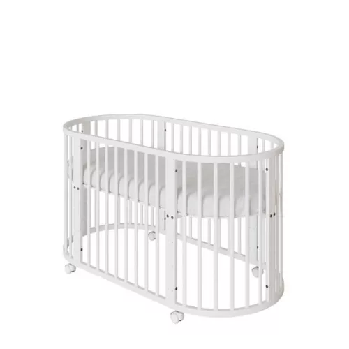 Mitwachsendes 3-in-1-Kinderbett (oval) + Matratze, Neu, Weiß