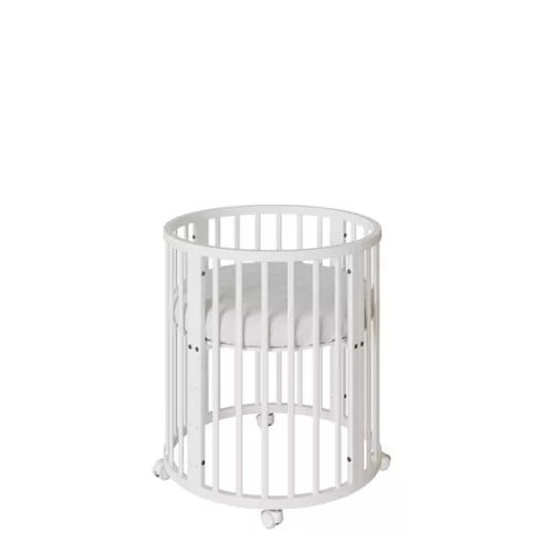 Mitwachsendes 3-in-1-Kinderbett (oval) + Matratze, Neu, Weiß