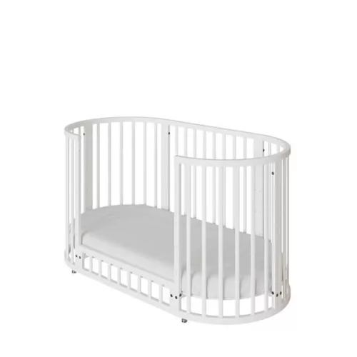Mitwachsendes 3-in-1-Kinderbett (oval) + Matratze, Neu, Weiß