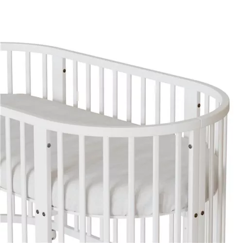 Mitwachsendes 3-in-1-Kinderbett (oval) + Matratze, Neu, Weiß