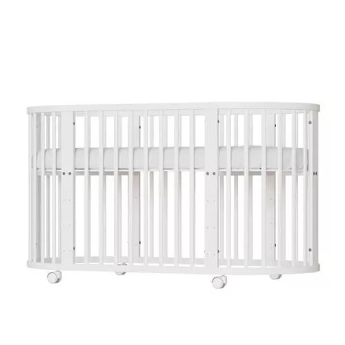 Mitwachsendes 3-in-1-Kinderbett (oval) + Matratze, Neu, Weiß