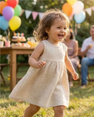 Baby-Musselinkleid, New Baby Ella Leinen