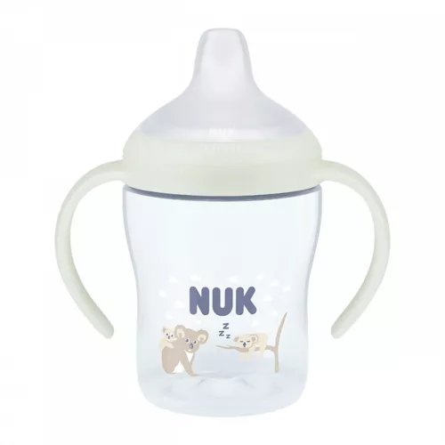 NUK Perfect Match Trinkflasche 150 ml, mit Silikonsauger und Temperaturregulierung, beleuchtet