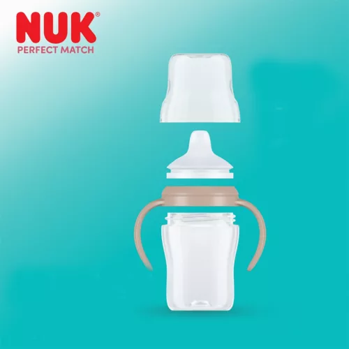 NUK Perfect Match Trinkflasche 150 ml, mit Silikonsauger und Temperaturregulierung, beleuchtet