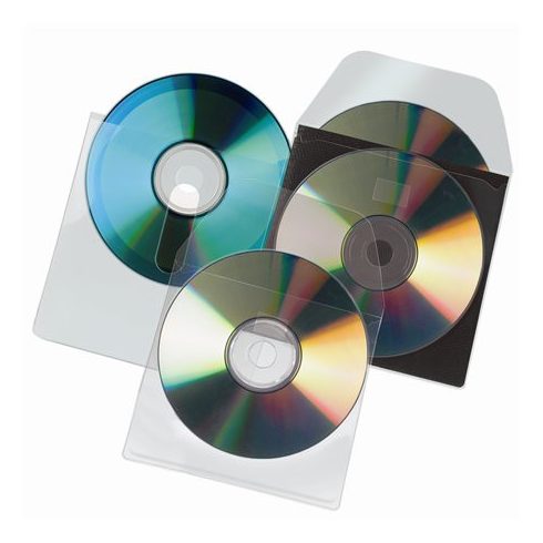 CD tartó zseb, füllel ellátott, öntapadó, 127x127 mm, DJOIS