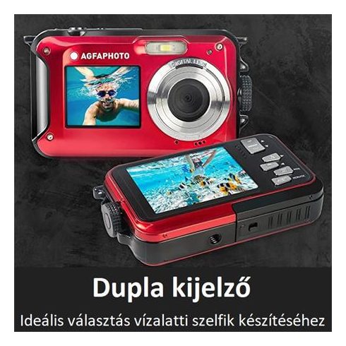 Fényképezőgép, kompakt, digitális, vízálló, AGFAPHOTO "WP8000", piros