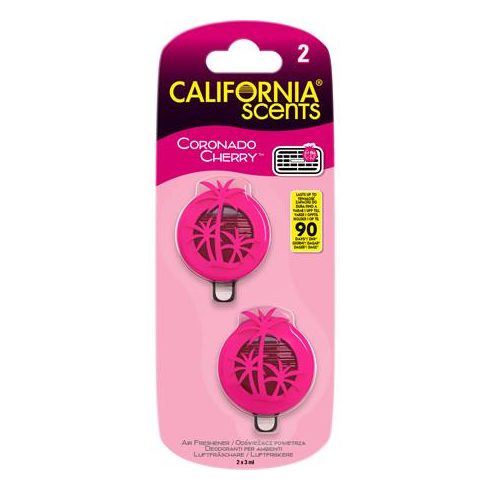 Autóillatosító, mini diffúzer, 2*3 ml, CALIFORNIA SCENTS "Coronado Cherry"