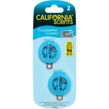   Autóillatosító, mini diffúzer, 2*3 ml, CALIFORNIA SCENTS "California Clean"