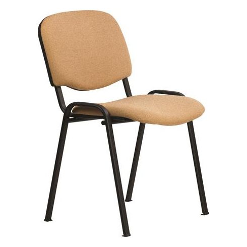 Tárgyalószék, szövetborítás, fekete fémváz, "Felicia", drapp