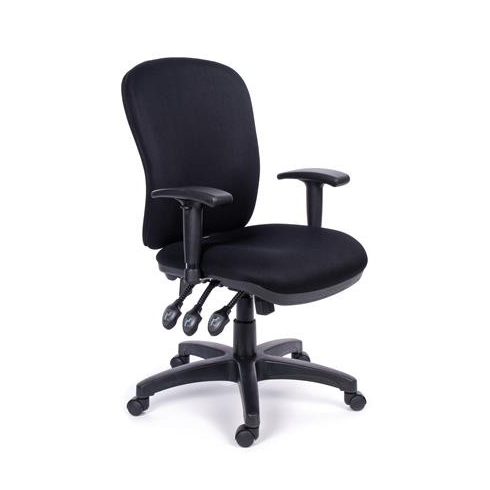 Irodai szék, állítható karfával, fekete gyöngyszövet-borítás, fekete lábkereszt, MAYAH "Super Comfort"