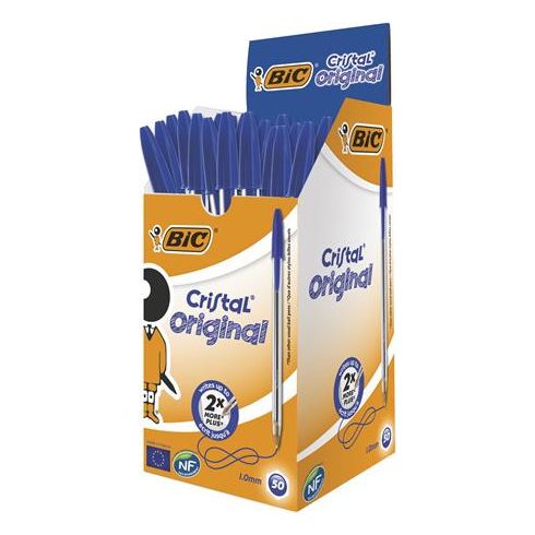 Golyóstoll, 0,32mm, kupakos, BIC "Cristal Original", kék