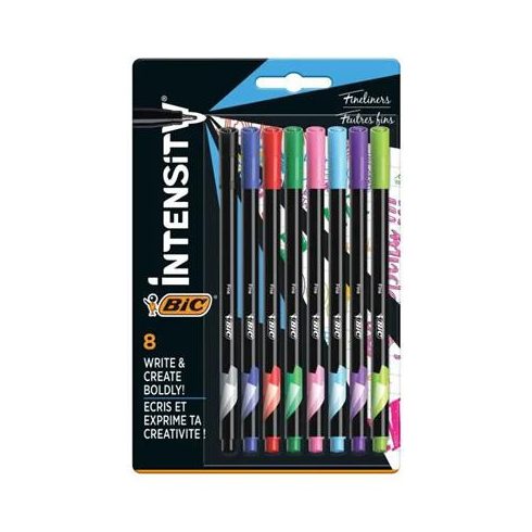 Tűfilc, 0,4 mm, BIC "Intensity", 8 különböző szín