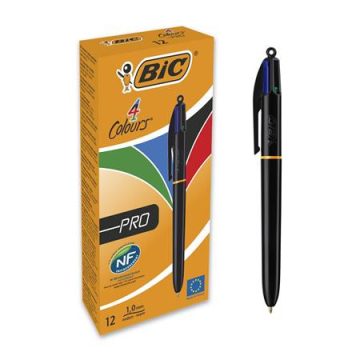   Golyóstoll, 0,32 mm, nyomógombos, négyszínű, BIC "4 Colours Pro"