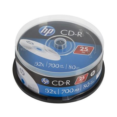 CD-R lemez, 700MB, 52x, 25 db, hengeren, HP