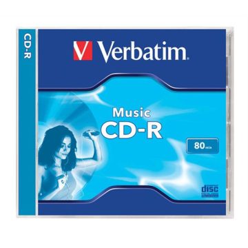   CD-R lemez, 700MB, 80min, 16x, 1 db, normál tok, VERBATIM "Live it!"