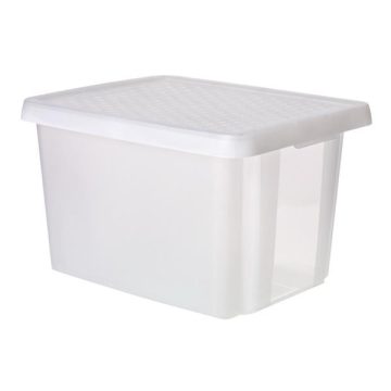   Tárolódoboz, tetővel, 26 l, áttetsző, CURVER "Essentials"