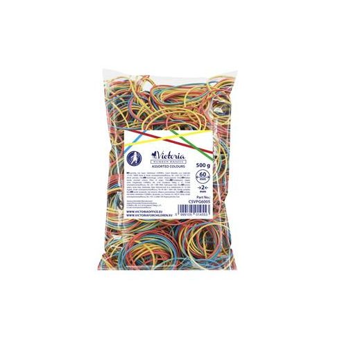 Postázógumi, 60X2 mm, VICTORIA FACILITY, 0,5 kg, vegyes színű